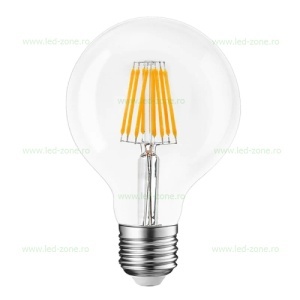 Bec LED E27 12W Filament Glob Clar G80