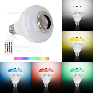 Bec LED E27 12W RGB Muzical Bluetooth Telecomanda - Img 5