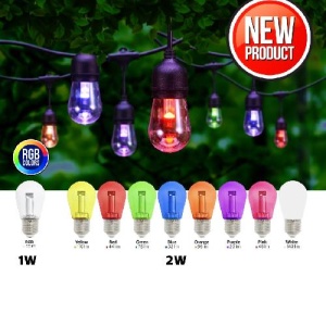 Bec LED E27 1W Glob Clar RGB - Img 2