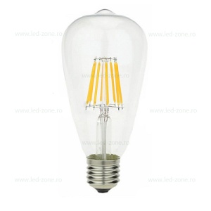 Bec LED E27 8W Filament Para Clar ST64 - Img 2