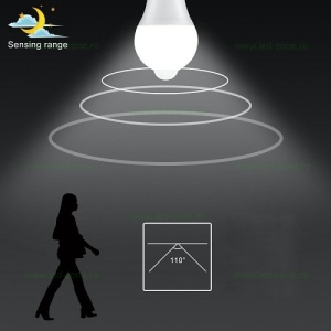 Bec LED E27 9W Glob Mat Senzor Miscare LZ18C049 - Img 4