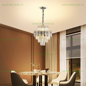 Candelabru 7 Socluri E14 Cristal LZ86534-400 - Img 3