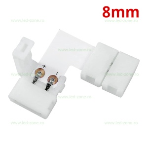 Conector Imbinare 2 Contacte Unghi 90 Banda LED 12V 8mm - Img 1
