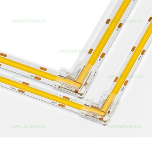 Conector Imbinare 2 Contacte Unghi 90 Banda LED COB 8mm Interior - Img 1