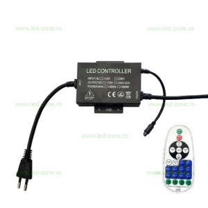 Controller Banda LED Monocrom 220V 1500W cu Telecomanda IR - Img 1