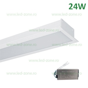 Corp Iluminat LED 24W 60cm Incastrabil Liniar EL-S77 Alb Emergenta