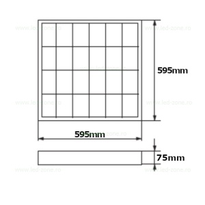 Corp Iluminat LED 4X9W 60x60cm Incastrat LENA - Img 4