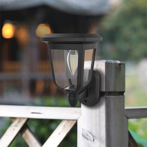 Felinar Iluminat Exterior 0.3W Perete Negru Solar LZ23405