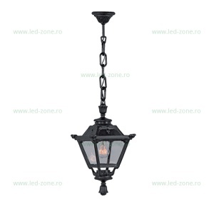 Felinar Iluminat Exterior Suspendat Negru GOLIA