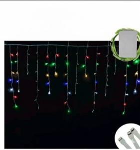 Instalatie LED Perdea Turturi 3x0.7m Diverse Culori Fir Alb - Img 3