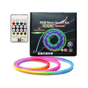 Kit Neonflex LED RGB Digital Muzical 10m Telecomanda si Telefon CAPITAL-10 - Img 8