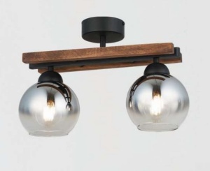Lustra 2 Socluri E27 Lemn LZ3332-2