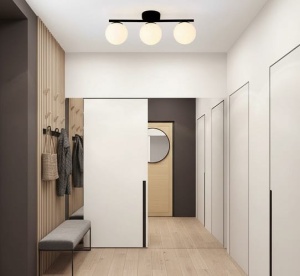 Lustra 3 Socluri E27 Neagra LZ117-3