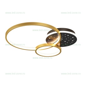 Lustra LED 108W 3 Functii Dimabila cu Telecomanda LZ3868 Aurie - Img 2