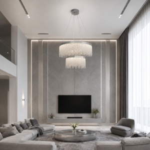 Lustra LED 120W Argintie LZ626-800+500
