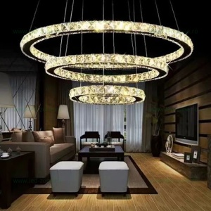 Lustra LED 140W Dimabila 3 Functii cu Telecomanda Cristal LZ3001-2+4+6 - Img 1