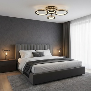 Lustra LED 154W 3 Functii RGB Smart Dimabila cu Telecomanda Cristal LZ7376-2+2 - Img 3