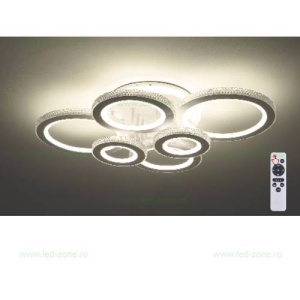 Lustra LED 172W 3 Functii RGB Dimabila cu Telecomanda Cristal LZ600-6 - Img 4