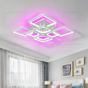 Lustra LED 236W 3 Functii Dimabila Telecomanda sau Telefon LZ6604-4+4 - Img 4