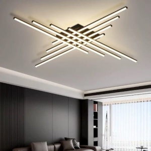 Lustra LED 256W 3 Functii Neagra Dimabila cu Telecomanda LZ4216-8