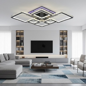 Lustra LED 286W Neagra 3 Functii RGB Dimabila cu Telecomanda LZ7375