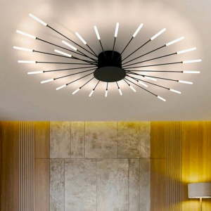 Lustra LED 42W Neagra 3 Functii cu Telecomanda LZ124-42