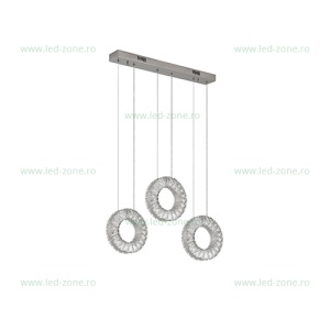 Lustra LED 48W 3 Functii Dimabila cu Telecomanda Cristal LZ7270-3F - Img 4