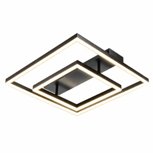 Lustra LED 60W Neagra 3 Functii Dimabila cu Telecomanda sau Telefon LZ9166-400