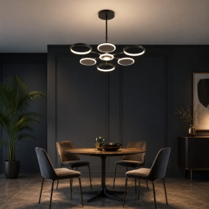 Lustra LED 80W Neagra LZ123-6