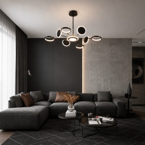 Lustra LED 90W Neagra LZ123-8