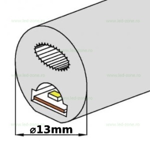 Neonflex LED 12V Rotund D-13mm Rola 5M - Img 2