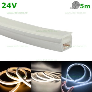 Neonflex LED 24V 7W/ML 12x10mm Incastrat Rola 5M - Img 1