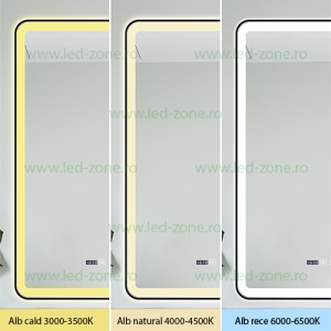 Oglinda Baie LED 60x100cm Touch Ceas Dezaburire LZJ138