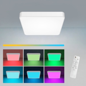 Panou LED 50W 40x40cm Aplicat Alb RGB-CCT cu Telecomanda