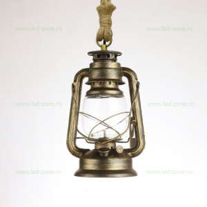 Pendul Soclu E27 Rustic Metal Felinar Mic - Img 1