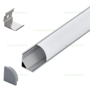 Profil Aluminiu Aplicat 90 Grade Dispersor Mat 1M 11MM LZ9894 - Img 2