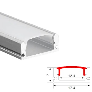 Profil Aluminiu Aplicat Dispersor Mat 2M 12.4MM - Img 5