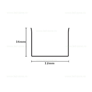 Profil Aluminiu Flexibil Montaj Neon Flex 12x16mm - Img 2