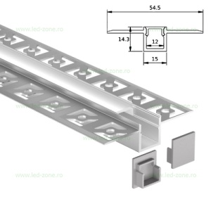 Profil Aluminiu Incastrat Sub Tencuiala 2M 12MM Glet