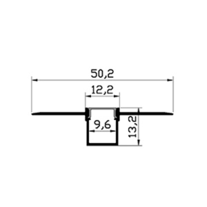 Profil Aluminiu Incastrat Sub Tencuiala 2M 9.6MM LZ9938