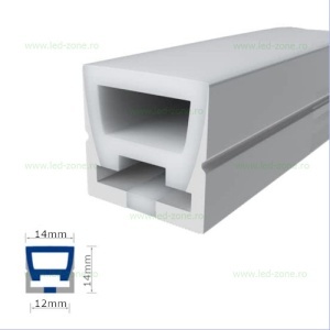 Profil Flexibil Aplicat Silicon Mat 14x14mm