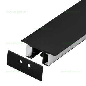 Profil H Aluminiu Aplicat Bidirectional Dispersor Mat 2M 12MM LZ9896 - Img 4