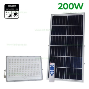 Proiector LED 200W cu Panou Solar Senzor Zi-Noapte si Telecomanda - Img 1