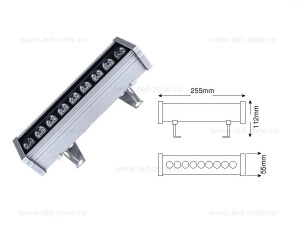 Proiector LED 9W 220V Liniar 25.5cm Color - Img 2