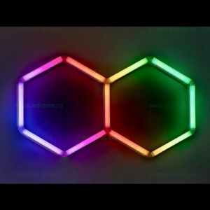 Set 2 Hexagoane LED Honeycomb RGB Digital Tuburi 440mm - Img 3