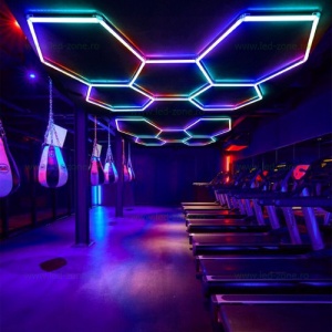 Set 5 Hexagoane LED Honeycomb RGB Digitale Tuburi 460mm Premium - Img 3