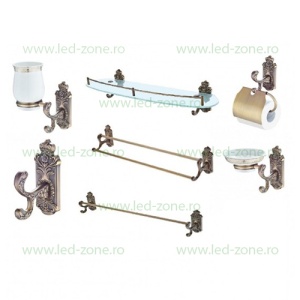 Set Complet Accesorii Pentru Baie Bronz Antichizat LZ68600 - Img 1