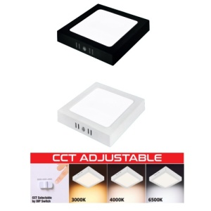 Spot LED 12W Patrat Alb Aplicat CCT SELENA