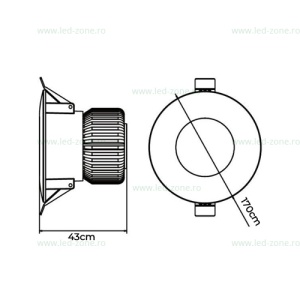 Spot LED 15W Rotund Alb Incastrabil - Img 2