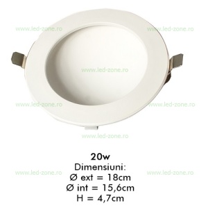 Spot LED 20W Rotund Alb Lumina Indirecta - Img 1